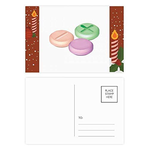 Pill Health Care Products Pattern Christmas Candle Greeting Postcard Congrats Mailing Card