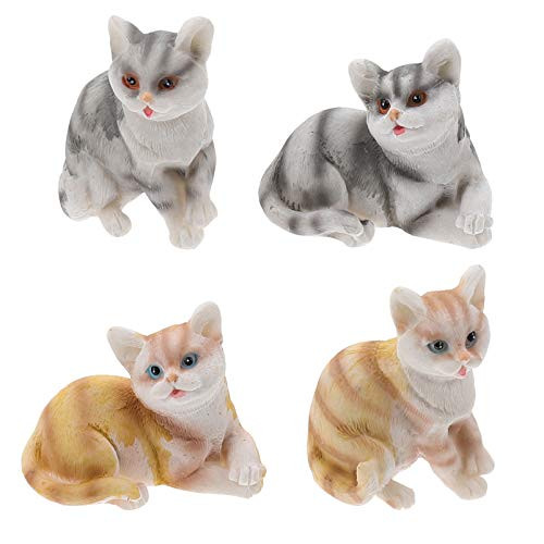 YARNOW 4pcs Cat Miniature Figurines Cute Kitten Animal Micro Landscape Ornament Fairy Garden Dollhouse Ornament Decorations YARNOW 4pcs Cat Miniature Figurines Cute Kitten Animal Micro Landscape Ornament Fairy Garden Dollhouse Ornament Decorations