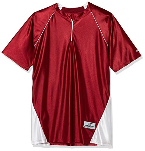 Intensity Mens 1 4 Zip Diamond Shooter Shorts Sleeve Top Cardinal White 3X-Large