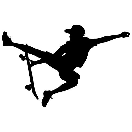 TheVinylGuru Skateboarding Wall Decal Sticker 63 - Decal Stickers and Mural for Kids Boys Girls Room and Bedroom. Skating Wall Art for Home Decor and Decoration Ð Skate Board Silhouette Mural TheVinylGuru Skateboarding Wall Decal Sticker 63 - Decal Stickers and Mural for Kids Boys Girls Room and Bedroom. Skating Wall Art for Home Decor and Decoration Ð Skate Board Silhouette Mural