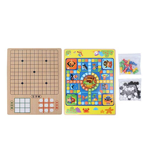 NUOBESTY Wooden Chess Board Game Spatial Thinking Games Strategy Board Game Exclusive Fun Game Brain Educational Toy for Christmas Party Favors Style B