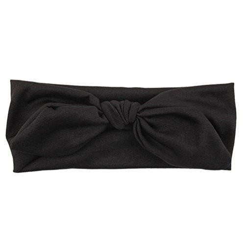 Lavany Cute Baby Headband Kids Girls Rabbit Bow Ear Hairband Turban Knot Head Wraps  Black