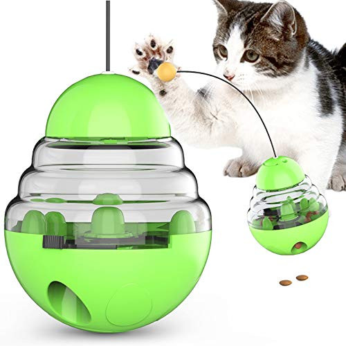 Soddeph Puzzle Toy?Cat Tumbler Toy Ball Kitten Roly-Poly Treat Toys  Green