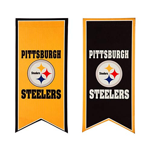 Team Sports America Pittsburgh Steelers Flag Banner Double Sides 12.5 x 28 Inches Team Sports America Pittsburgh Steelers Flag Banner Double Sides 12.5 x 28 Inches