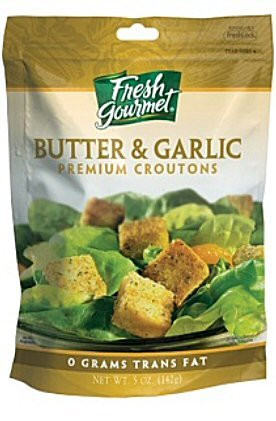 Fresh gourmet Premium Croutons 5-Ounce Pack of THREE  3   Butter  and  Garlic