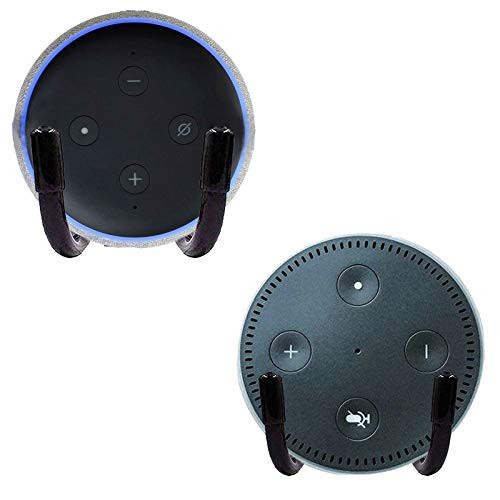 Hole- Free Wall Mount Wall Holder Clip Wall Bracket Wall Stand Compatible for Echo Dot  1st Gen  Echo Dot  2nd Gen  Echo Dot  3rd Gen  -2PK - No Echo Included