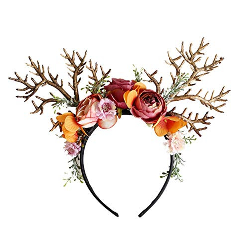 Amosfun Christmas Reindeer Antlers Headband Deer Antlers Ears Flower Hair Hoop Hair Band Holiday Headdress Hair Accessories for Christmas Party Supplies Amosfun Christmas Reindeer Antlers Headband Deer Antlers Ears Flower Hair Hoop Hair Band Holiday Headdress Hair Accessories for Christmas Party Supplies