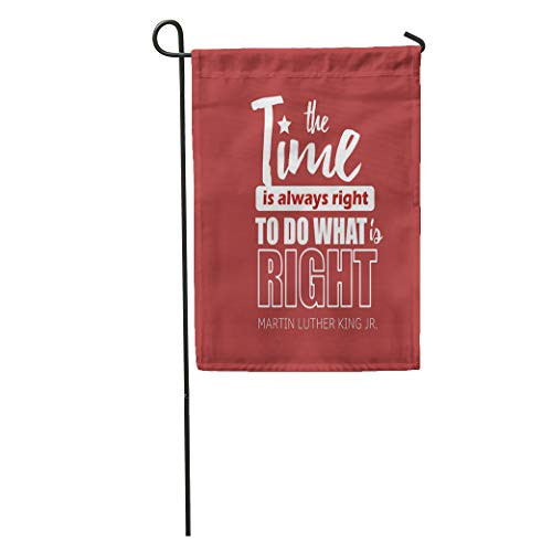 Semtomn Garden Flag Martin Luther King Jr Day MLK Lettering The Time Home Yard House Decor Barnner Outdoor Stand 12x18 Inches Flag