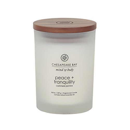 Chesapeake Bay Candle Mind & Body Medium Scented Candle, Peace + Tranquility (Cashmere Jasmine)