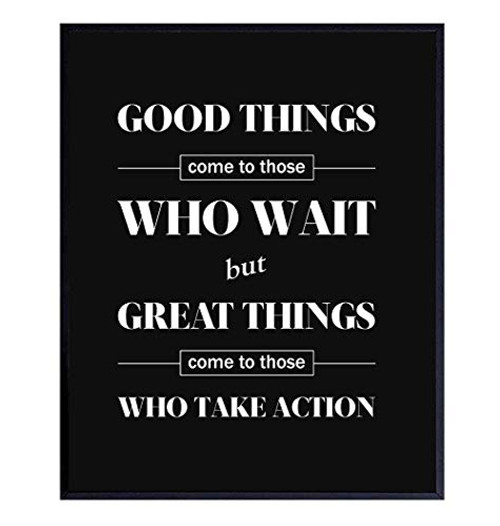 Motivational Typography Wall Art Print Poster - Chic Home Decor for Office Classroom Kids and Teens Room - Gift for Teacher Appreciation Graduation Entrepreneurs 8x10 Photo Unframed