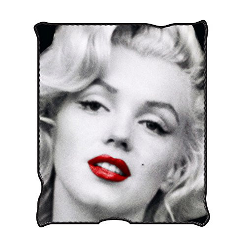 Marilyn Monroe Silver Buffalo MR1621 Red Lips Fleece Throw Blanket, 50 x 60 inches