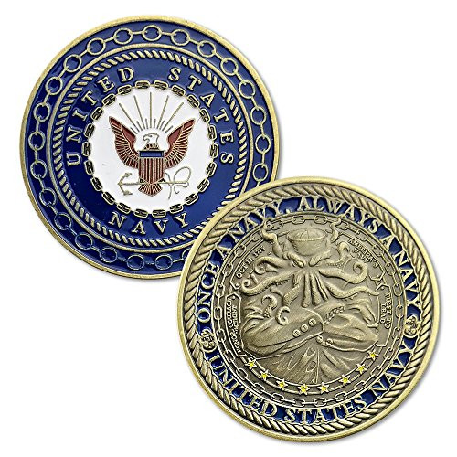 United States Navy Octopus Challenge Coin Once a Navy Always a Navy