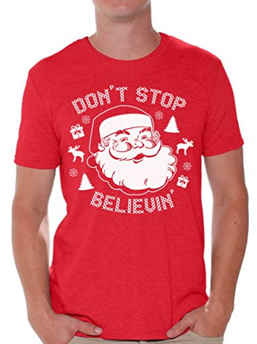 Awkward Styles Dont Stop Believin T-Shirt Xmas Shirt XL Red