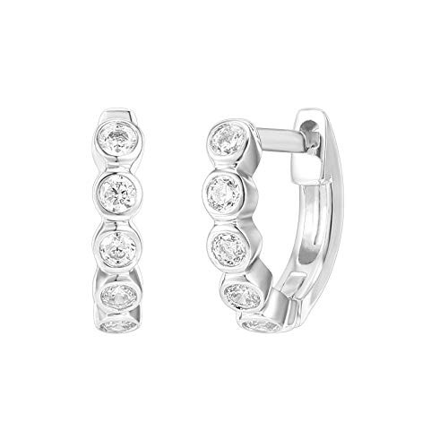 PAVOI 14K White Gold Plated Sterling Silver Post 1.75mm Cubic Zirconia Cuff Earrings Huggie Stud PAVOI 14K White Gold Plated Sterling Silver Post 1.75mm Cubic Zirconia Cuff Earrings Huggie Stud