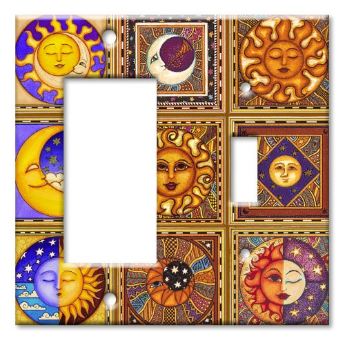 Celestials Theme Metal Wall Plate - Double Gang Combo - Decora Toggle - Image by Dan Morris Celestials Theme Metal Wall Plate - Double Gang Combo - Decora Toggle - Image by Dan Morris