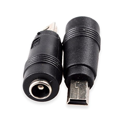 Conwork 5.5 x 2.1mm DC Power Plug Female to MINI-USB Male Charger Adapter for Cellphone Tablet 4-Pack