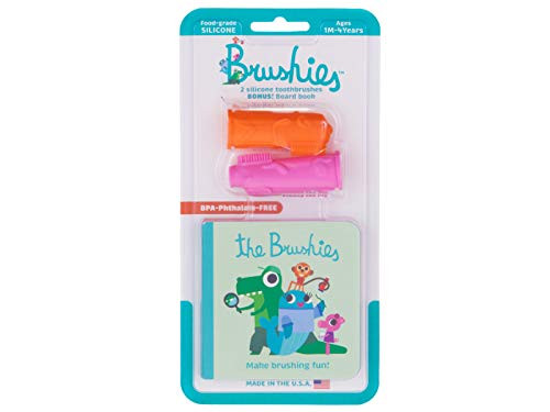 The Brushies Baby  and  Toddler Toothbrush Set Momo  and  Pinkey  Pack of 2