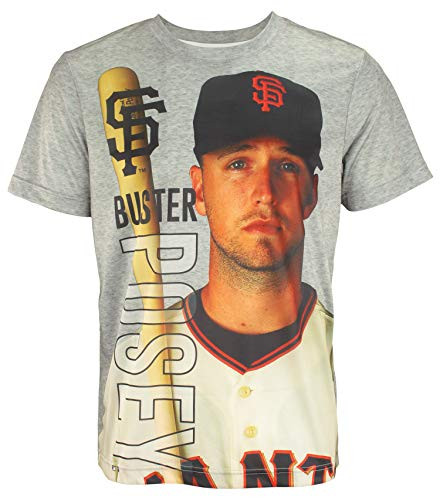 FOCO MLB SAN Francisco Giants Posey B. 28 Gray Player Photo TEE - Mens Small