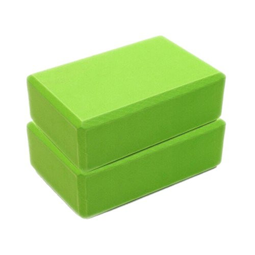 Aniywn Foam Yoga Blocks Exercise Fitness Yoga Blocks EVA Foam Brick for Exercise Pilates Workout  and  Gym  Green