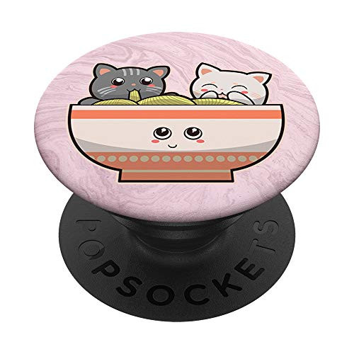 Japanese Anime Cute Cats Ramen Noodle Kawaii Gift For Phones PopSockets PopGrip Swappable Grip for Phones  and  Tablets