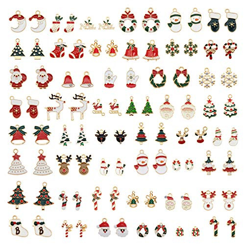 JJGrace 60Pcs Assorted Gold Plated Enamel Christmas Pendants Charms for Necklace Earring Bracelet DIY Jewelry Making and Crafting JJGrace 60Pcs Assorted Gold Plated Enamel Christmas Pendants Charms for Necklace Earring Bracelet DIY Jewelry Making and Crafting