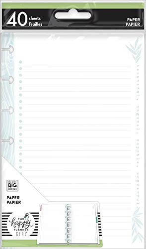 The Happy Planner Simply Lined Mini Filler Paper - Journaling  and  Planner Accessories - Homebody Theme - Lined Dotted  and  Grid Paper - 4 Designs - 40 Sheets