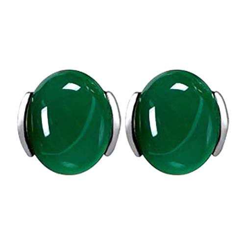 Earrings Stud Crystal Pearl Earring Set Fashion Women Natural Green Agate Stone Inlaid Plated Stud Earrings Jewelry Gift for Girls Women Men