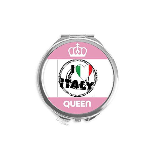I Love Italy Word Flag Love Heart Pattern Mini Double-sided Portable Makeup Mirror Queen I Love Italy Word Flag Love Heart Pattern Mini Double-sided Portable Makeup Mirror Queen