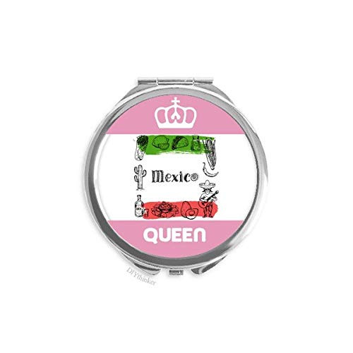 Mexico Cuisine Cactus Sketch Mini Double-sided Portable Makeup Mirror Queen Mexico Cuisine Cactus Sketch Mini Double-sided Portable Makeup Mirror Queen