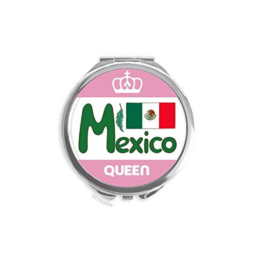 Mexico National Flag Green Pattern Mini Double-sided Portable Makeup Mirror Queen Mexico National Flag Green Pattern Mini Double-sided Portable Makeup Mirror Queen