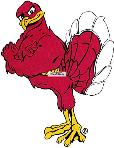 5 Inch Hokie Bird Logo Virginia Tech Hokies Polytechnic Institute and State University VT Hokies Removable Wall Decal Sticker Art NCAA Home Room Decor 4 by 5 Inches