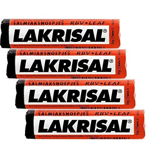 Lakrisal Licorice Candy Rolls -  Multi-Packs  - Salmiak Licorice Pastilles Roll  4-Pack
