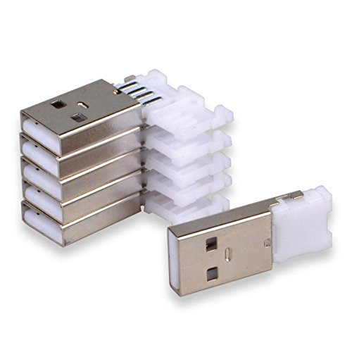 USB Male Connector, Conwork 20-Pack Straight Jack Solder USB 2.0 Repair Replacement Adapter