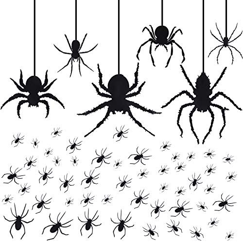 34 Pieces Halloween Spider Stickers Large Scary Spider Wall Decal Stickers Decorative Spider Wall Clings for Halloween Home Wall Decorations