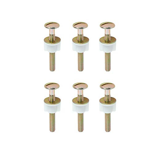 Jwodo Toilet Seat Screws Universal Toilet Seat Hinge Bolts and Screw with Heavy Duty Steel Toilet Seat Hinge Bolts Plastic Nuts and Metal Washers Replacement Parts for Top Mount Toilet Seat Hinges