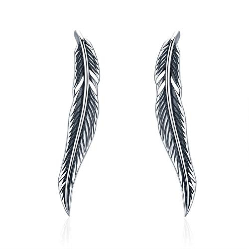 IminiJewelry Feather 925 Sterling Silver Ear Cuff Wrap Earrings for Women Girls Pierced Ears Crawler Climber Hypoallergenic IminiJewelry Feather 925 Sterling Silver Ear Cuff Wrap Earrings for Women Girls Pierced Ears Crawler Climber Hypoallergenic