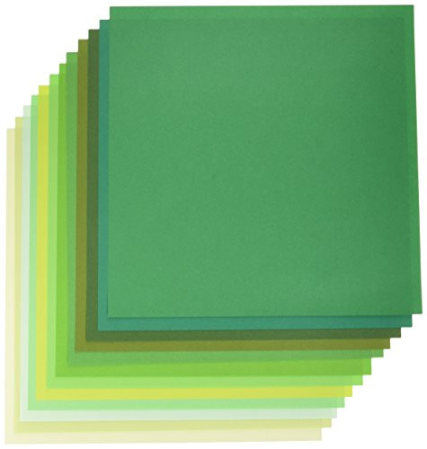 TOYO Tant12 Origami Color Paper 13.8inch square 12 sheets GREEN [Import from Japan]