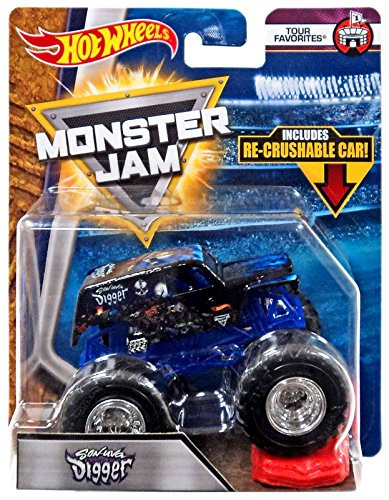 Hot Wheels Monster Jam 2018 Tour Favorites Son-Uva Digger 1:64, Black and Blue