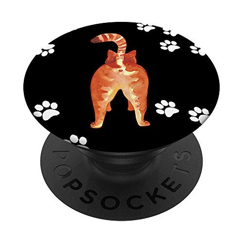 Funny Cat Butt for Sarcastic Cat Lovers  and  Cat Owners PopSockets PopGrip Swappable Grip for Phones  and  Tablets