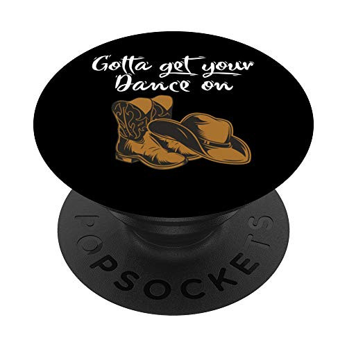 Line Dance Dancer Cowgirl Cowboy Shoes Boots Country Gift PopSockets PopGrip Swappable Grip for Phones  and  Tablets