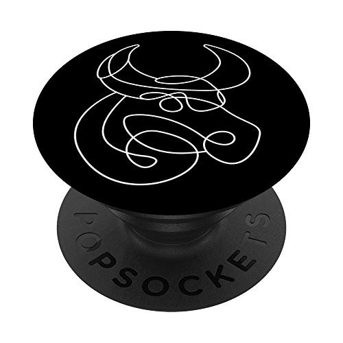 Taurus Bull Line Drawing PopSockets PopGrip Swappable Grip for Phones and Tablets Taurus Bull Line Drawing PopSockets PopGrip Swappable Grip for Phones and Tablets