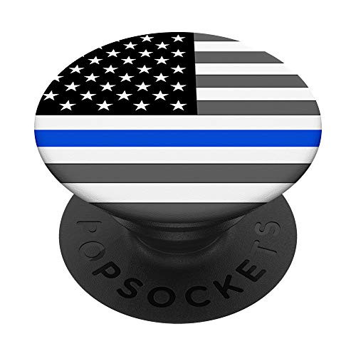 Thin Blue Line Police Officer American Flag PopSockets Grip and Stand for Phones and Tablets