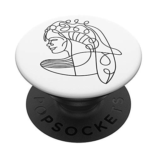 Virgo Maiden Line Drawing PopSockets PopGrip Swappable Grip for Phones  and  Tablets