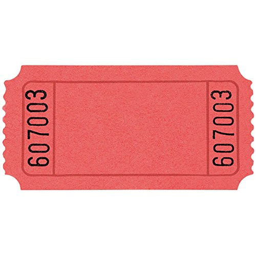 Amscan Raffle Red Blank Ticket Roll 1 inch x 2 inch