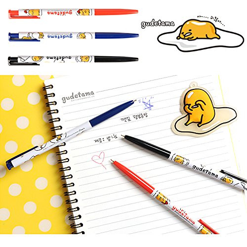 Sanrio Gudetama Lazy Egg 3pcs Ballpoint Pen Set  Black Blue Red
