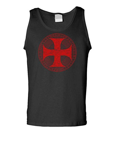 Live Nice Knights Templar - Christian Jesus Christ god Tank Top XL Black