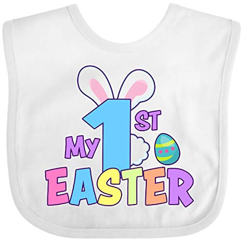 Inktastic My 1st Easter 1 with Bunny Ears and Tail Baby Bib White 2eb3d Inktastic My 1st Easter 1 with Bunny Ears and Tail Baby Bib White 2eb3d