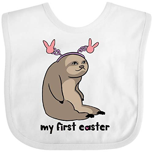 Inktastic My 1st Easter Sloth with Pink Bunny Ears Baby Bib White 3a67f Inktastic My 1st Easter Sloth with Pink Bunny Ears Baby Bib White 3a67f
