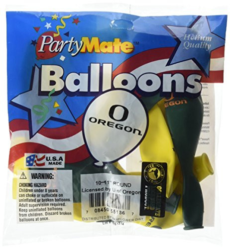 Pioneer Balloon Company 10 Count University of Oregon Latex Balloon, 11", Multicolor