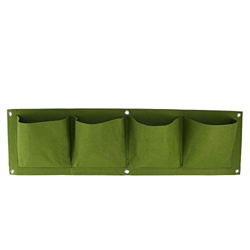 Yagosodee Wall Hanging Planting Bag Garden Flower Plants Vertical Planter Felt Plant Grow Bag 4 Pocket